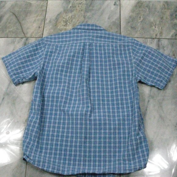 Tommy Hilfiger Men's Light Blue Plaid Short Sleeve Button Front Shirt Size XL - Picture 4 of 5